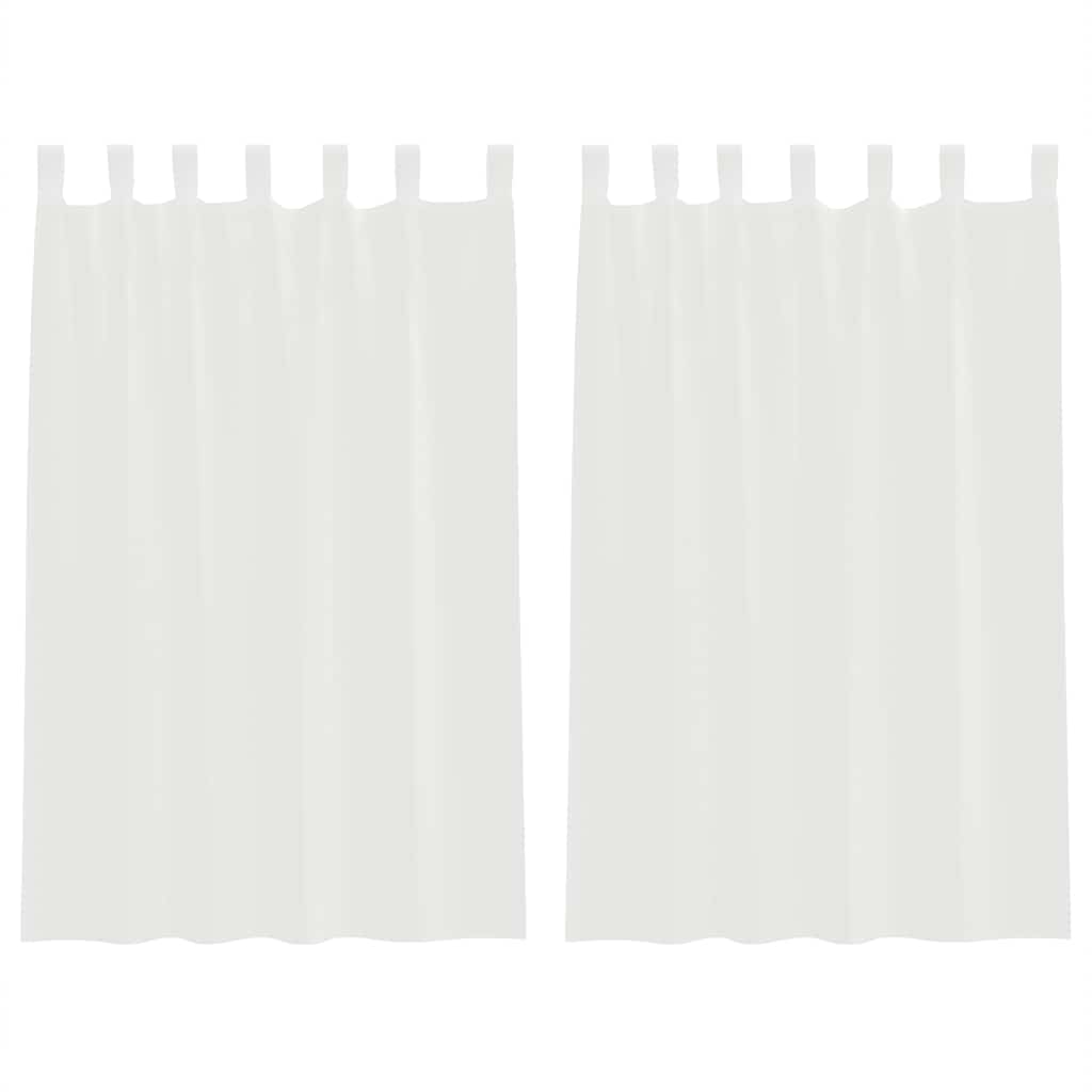 Gordijnen voile met roedezakken 2 st wit