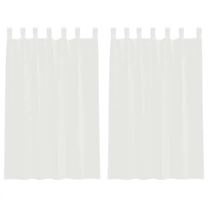 Gordijnen voile met roedezakken 2 st wit