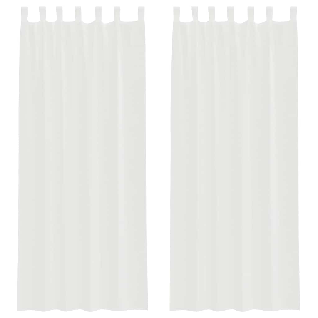 Gordijnen voile met roedezakken 2 st wit