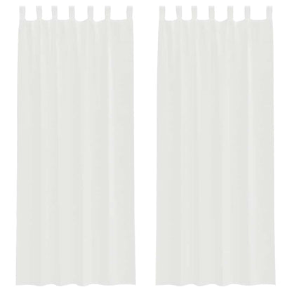 Gordijnen voile met roedezakken 2 st wit
