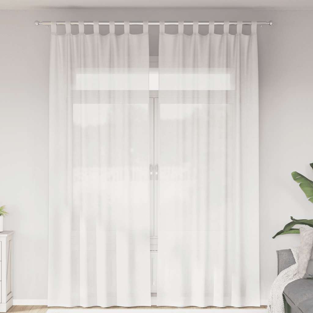 Gordijnen voile met roedezakken 2 st wit