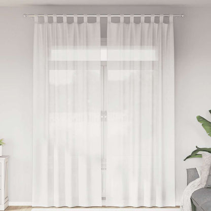 Gordijnen voile met roedezakken 2 st wit