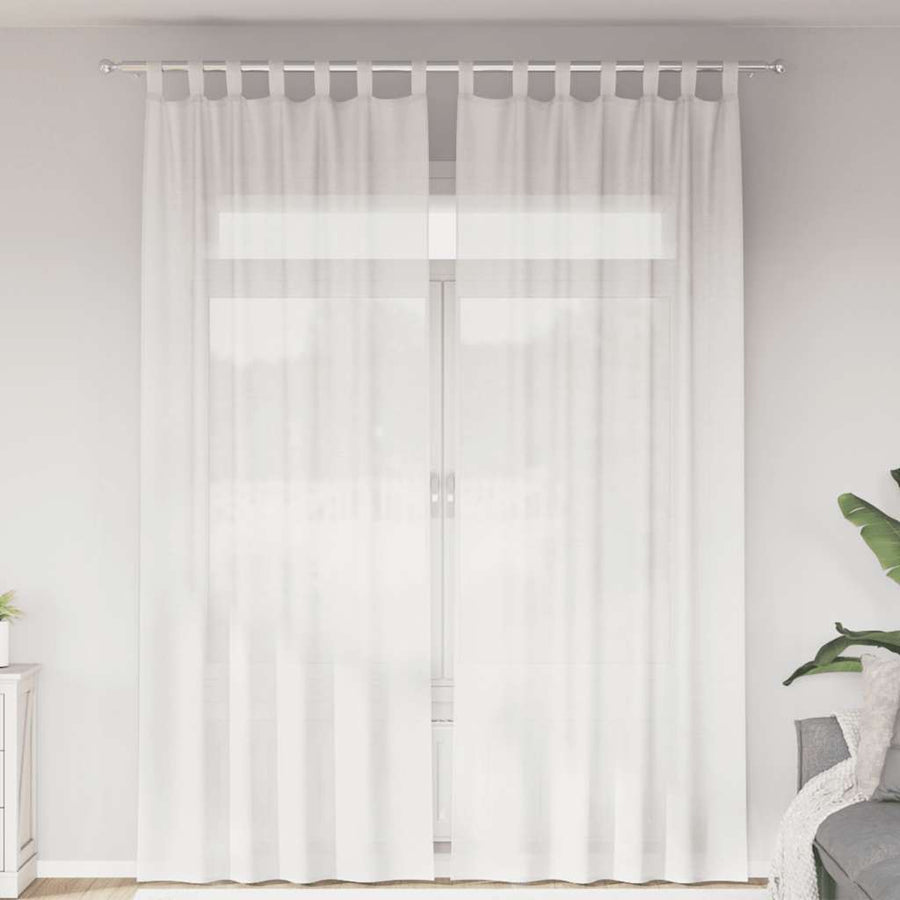 Gordijnen voile met roedezakken 2 st wit