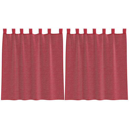 Gordijnen voile met roedezakken 2 st wijnrood
