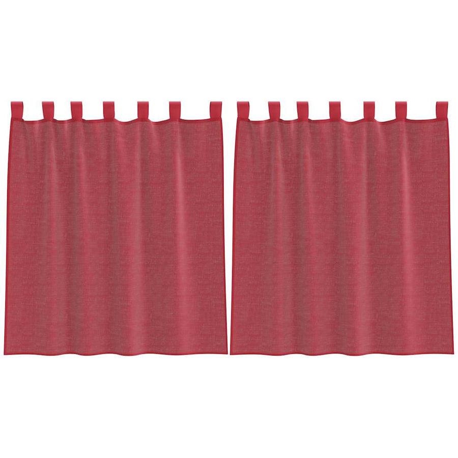 Gordijnen voile met roedezakken 2 st wijnrood