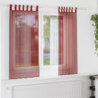 Voile curtains with rod pockets 2 pcs wine red