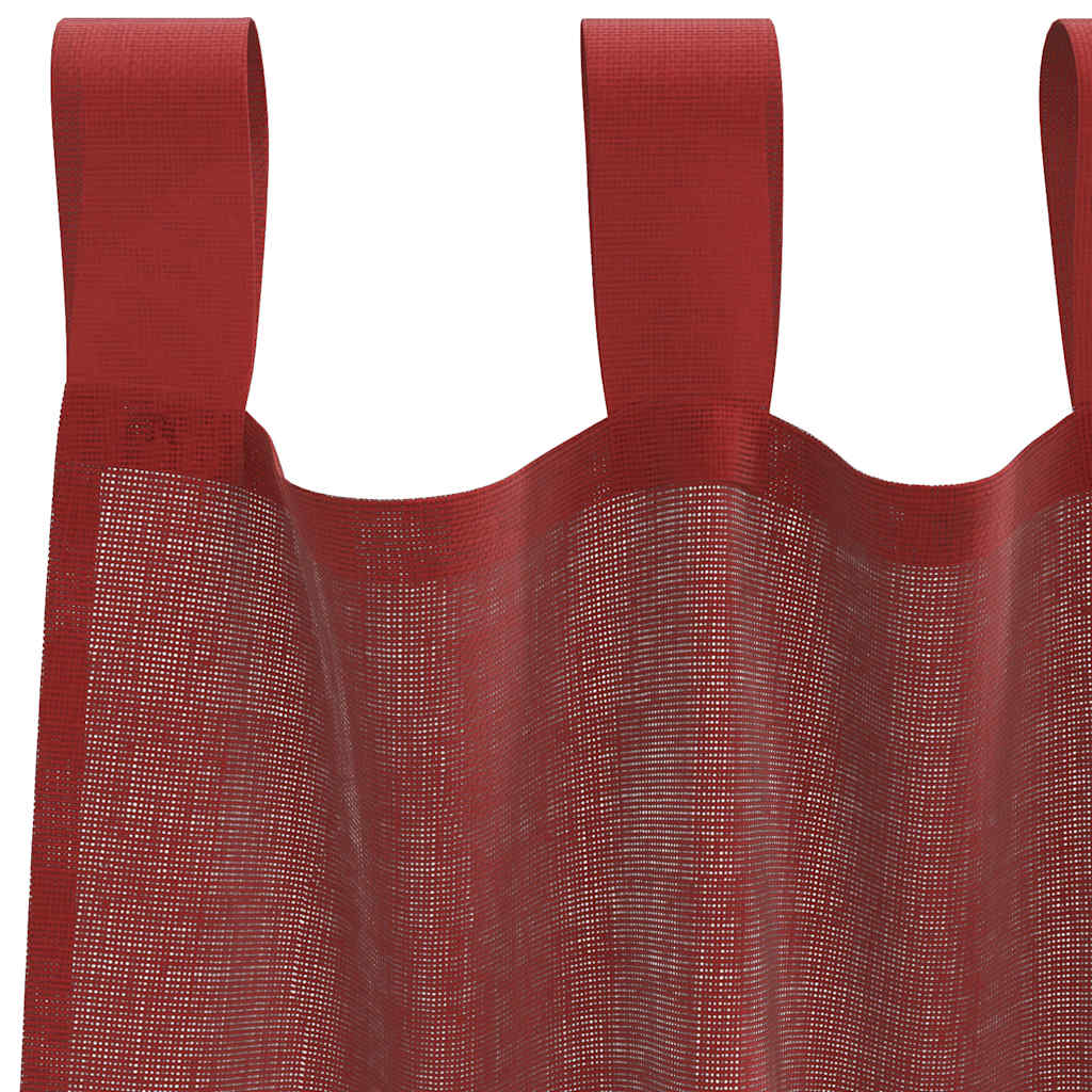 Gordijnen voile met roedezakken 2 st wijnrood