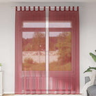 Curtains voile with rod pockets 2 pcs wine red