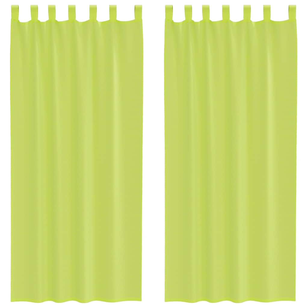 Gordijnen voile met lipje Top 2 st Appelgroen