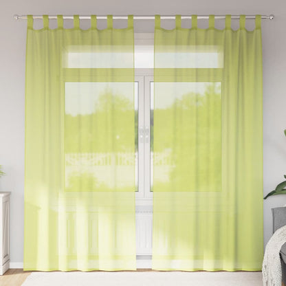 Gordijnen voile met lipje Top 2 st Appelgroen