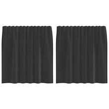 Gordijnen voile met tab top 2 st zwart