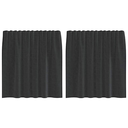 Gordijnen voile met tab top 2 st zwart