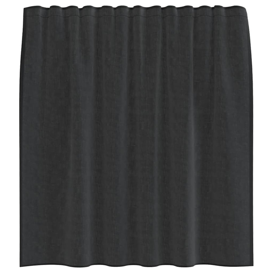 Gordijnen voile met tab top 2 st zwart
