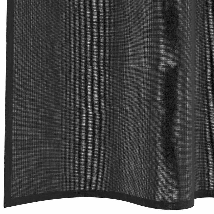 Gordijnen voile met tab top 2 st zwart