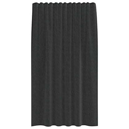 Gordijnen voile met tab top 2 st zwart