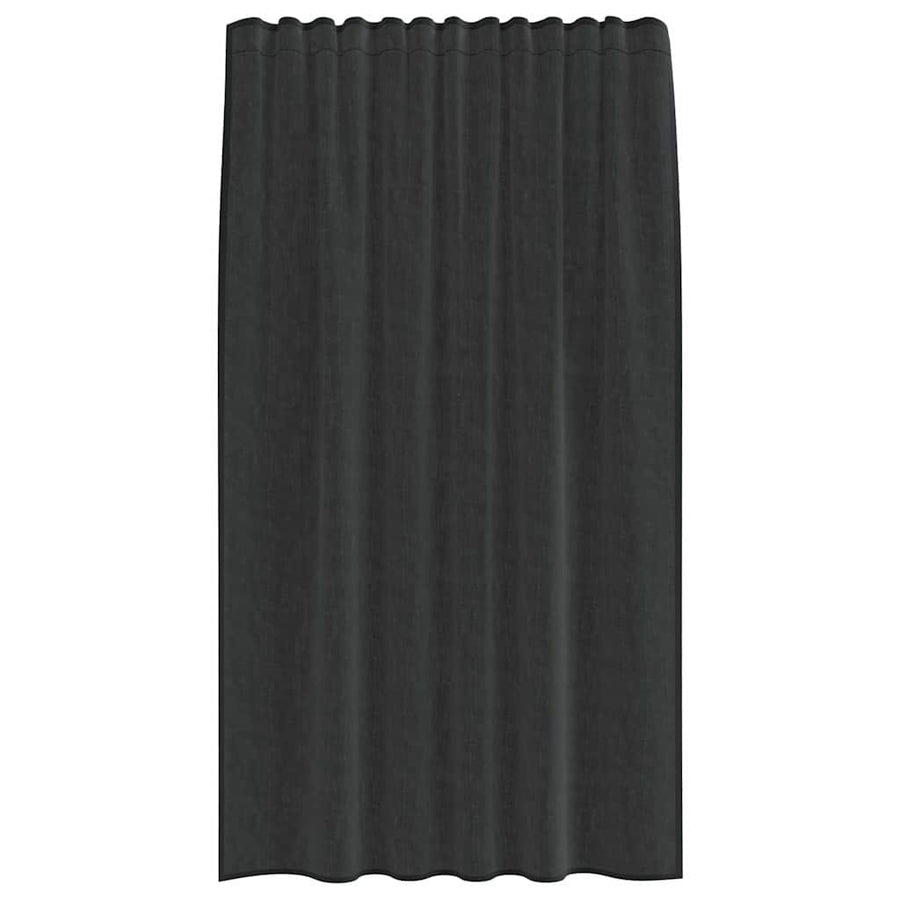 Gordijnen voile met tab top 2 st zwart