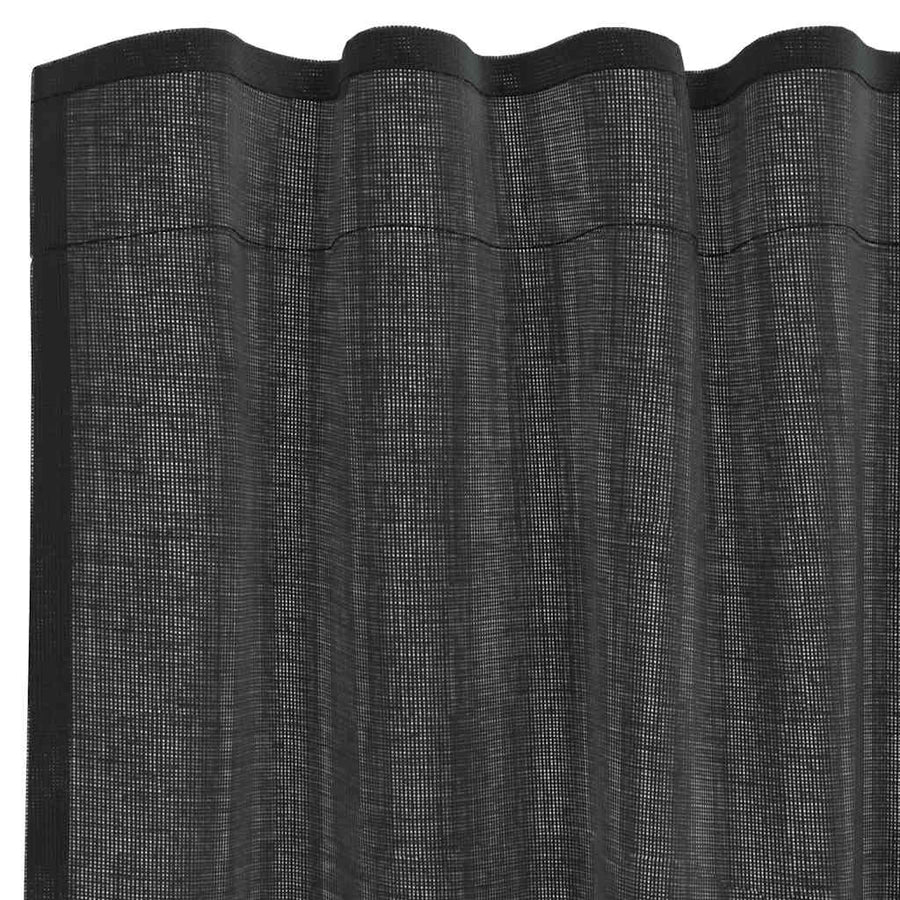 Gordijnen voile met tab top 2 st zwart