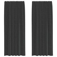 Gordijnen voile met tab top 2 st zwart