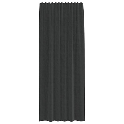 Gordijnen voile met tab top 2 st zwart