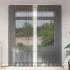 Voile curtains with tab top, 2 pcs, black