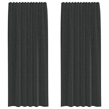 Gordijnen voile met tab top 2 st zwart