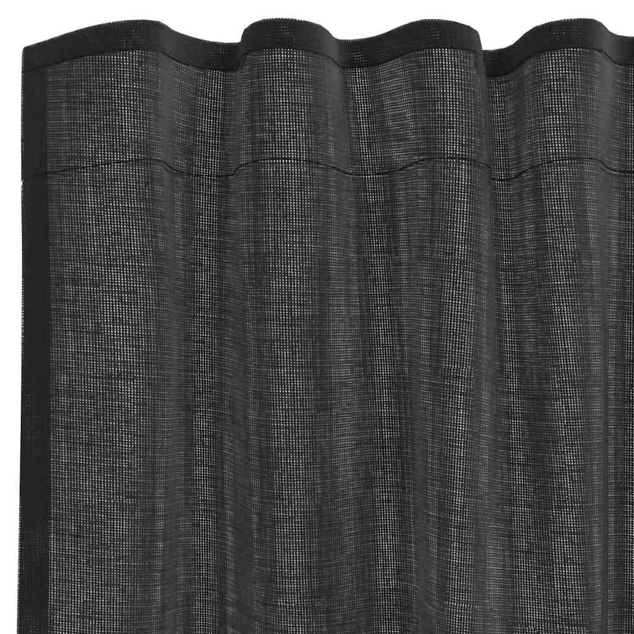 Gordijnen voile met tab top 2 st zwart