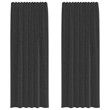 Gordijnen voile met tab top 2 st zwart