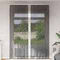 Voile curtains with tab top, 2 pcs, black