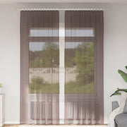 Gordijnen voile 2 stuks 140x260 cm bruin