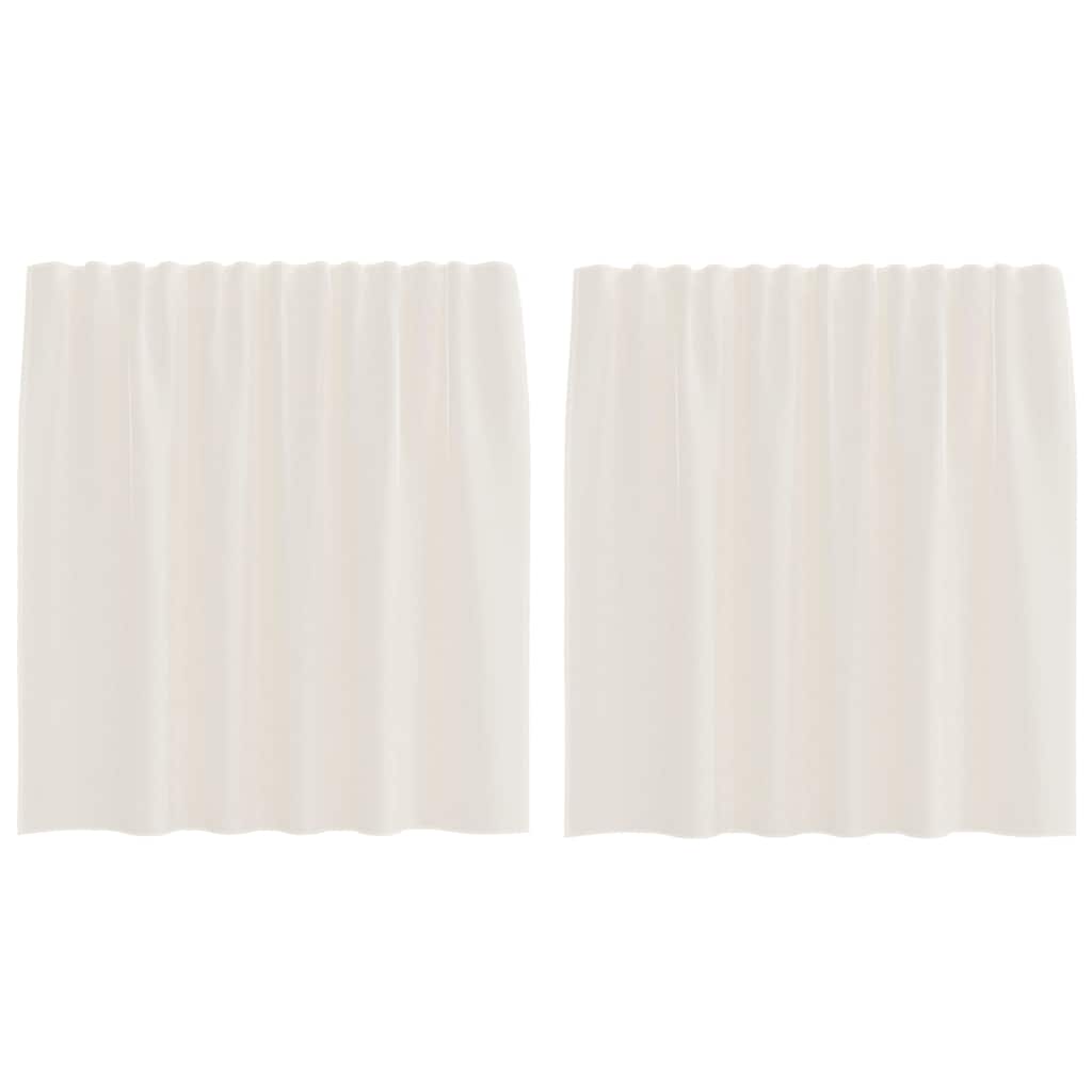 Gordijnen Voile Met Tab Top 2 St Kleurig 1 140 x 140 cm Crème