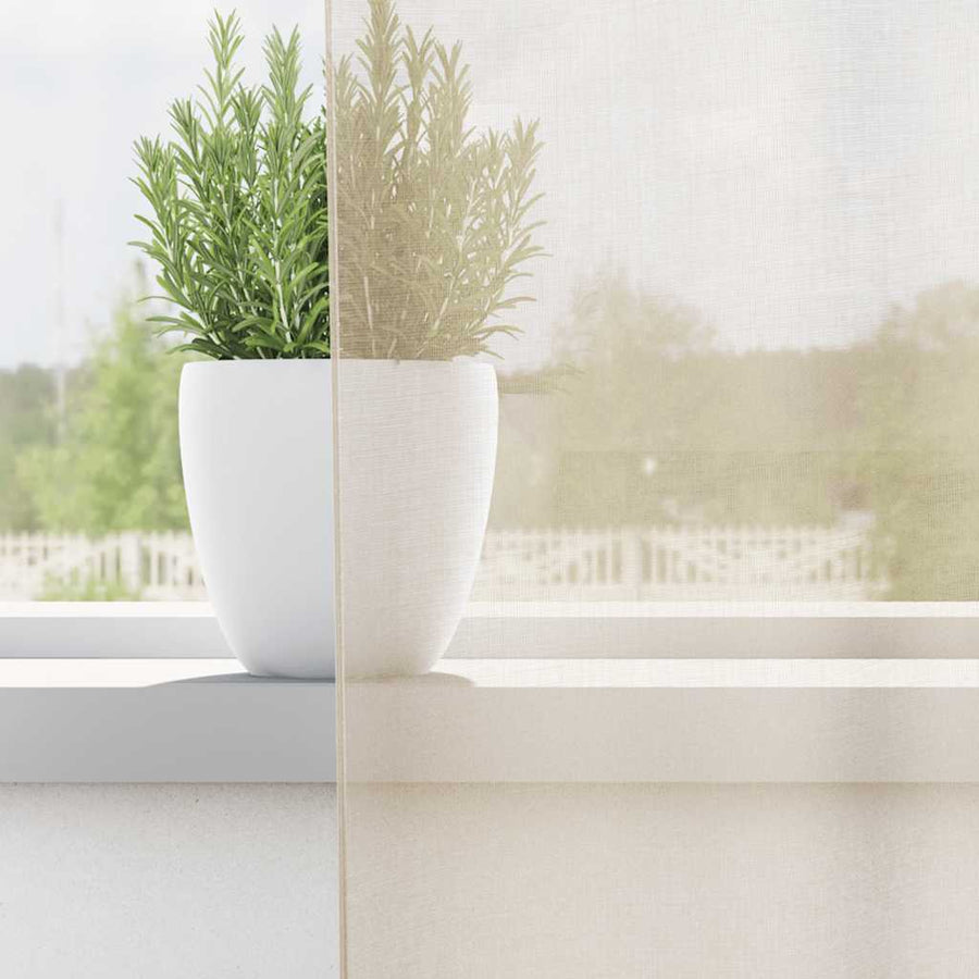 Gordijnen Voile Met Tab Top 2 St Kleurig 1 140 x 140 cm Crème
