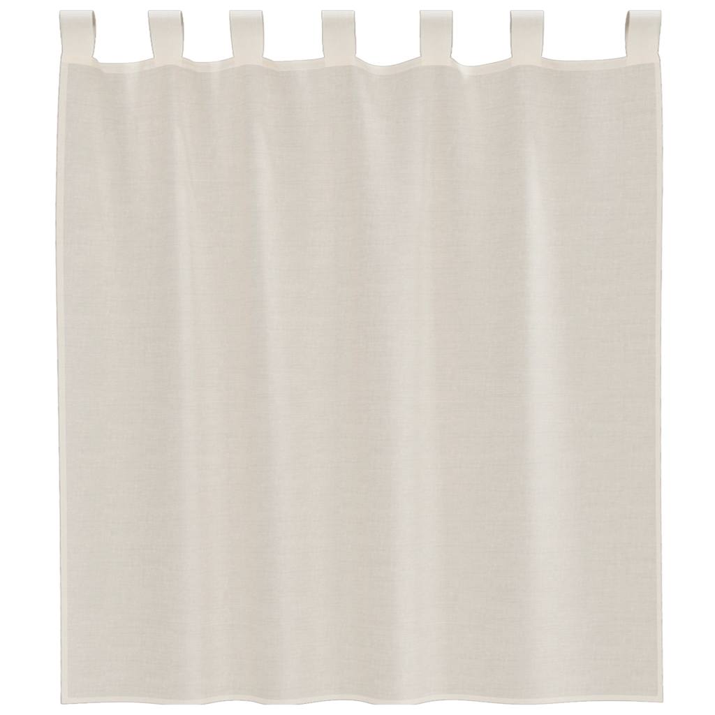 Gordijnen Voile Met Tab Top 2 St Kleurig 1 140 x 140 cm Crème