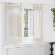 Gordijnen voile tab top 2 st crèmekleurig 140x140 cm