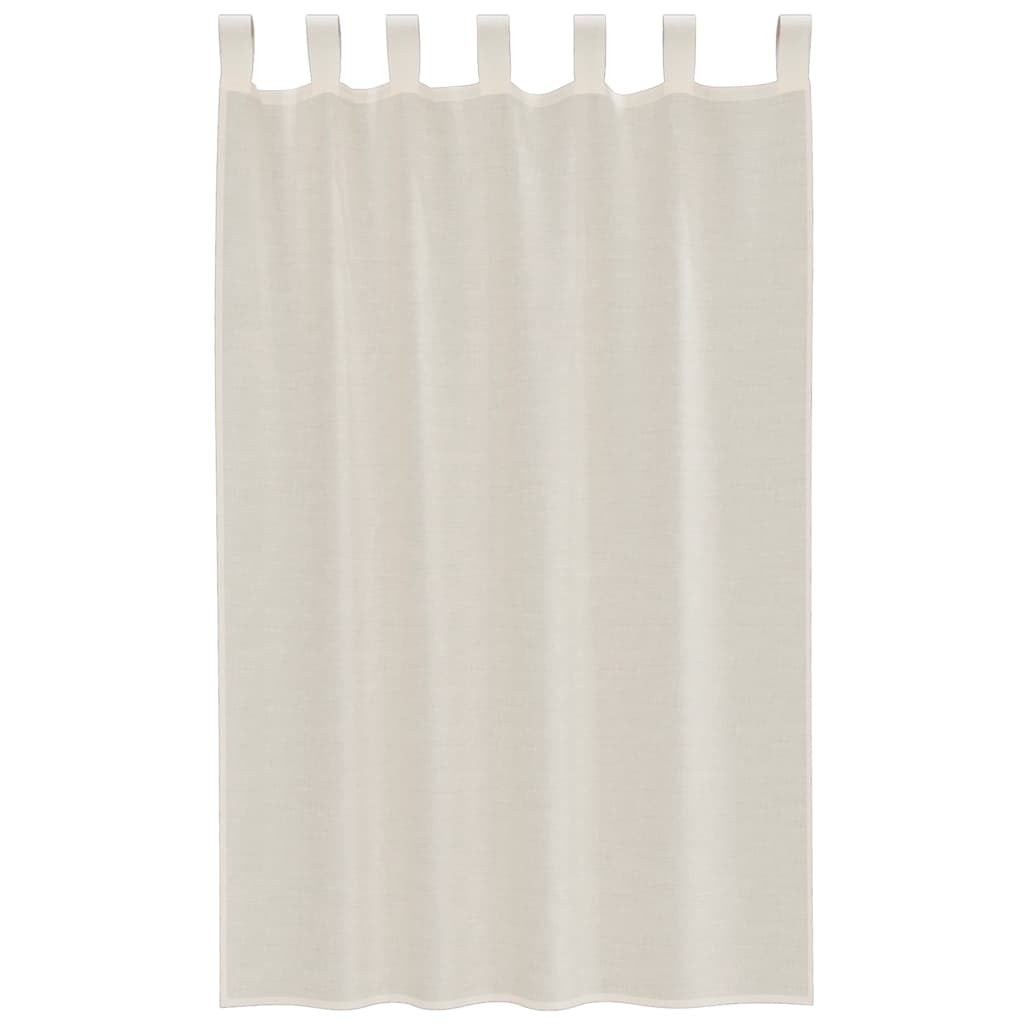 Gordijnen voile met Tab Top 2 st crèmekleurig