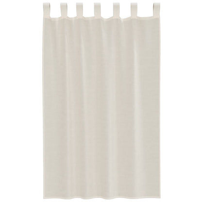 Gordijnen voile met Tab Top 2 st crèmekleurig