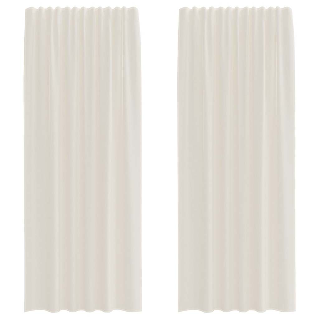 Gordijnen voile met Tab Top 2 st crèmekleurig