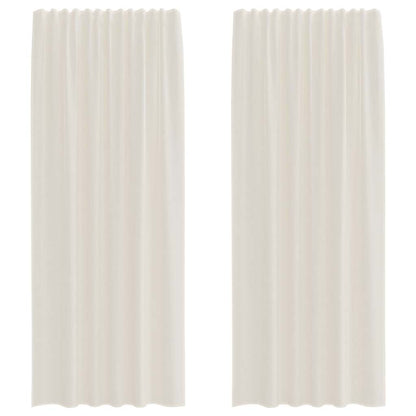 Gordijnen voile met Tab Top 2 st crèmekleurig
