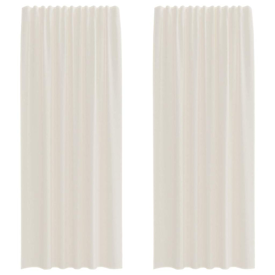 Gordijnen voile met Tab Top 2 st crèmekleurig