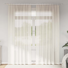 Gordijnen voile met Tab Top 2 st crèmekleurig