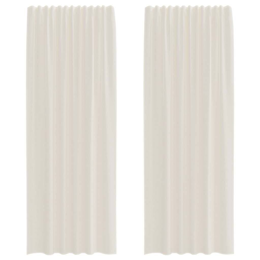 Gordijnen voile met Tab Top 2 st crèmekleurig