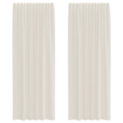Gordijnen voile met Tab Top 2 st crèmekleurig