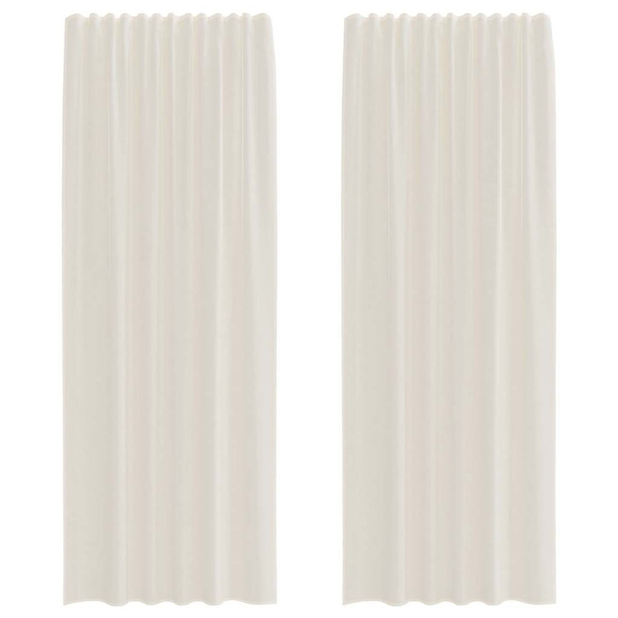 Gordijnen voile met Tab Top 2 st crèmekleurig