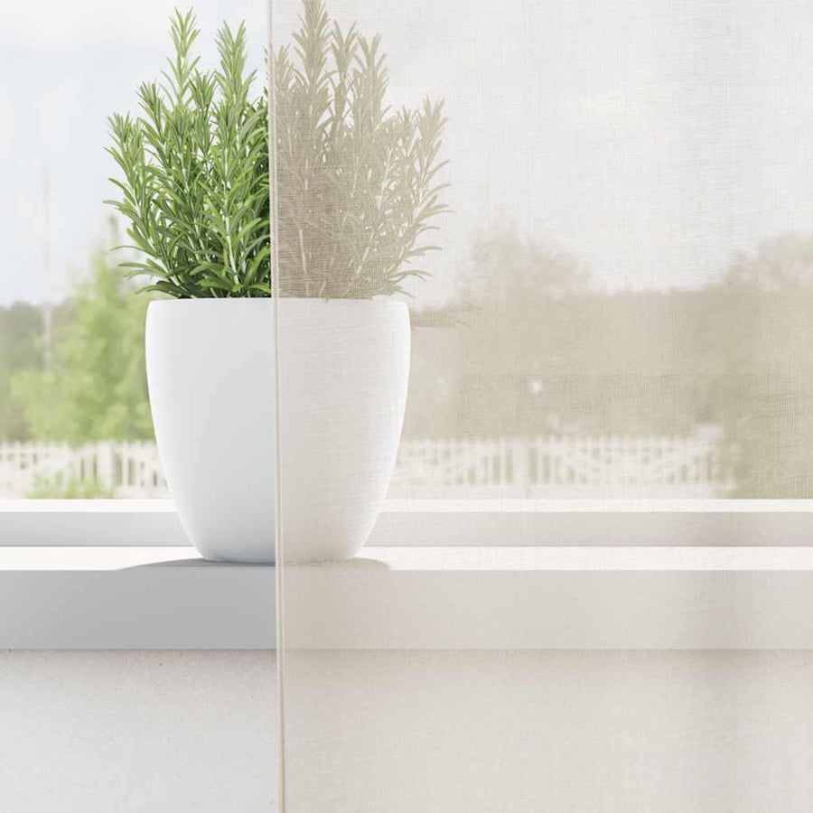 Gordijnen voile met Tab Top 2 st crèmekleurig