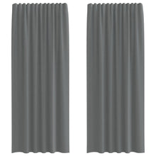 Gordijnen voile met lussen 2 st 140x225 cm donkergrijs