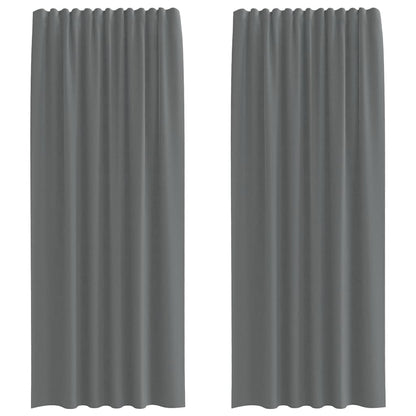 Gordijnen voile met lussen 2 st 140x225 cm donkergrijs