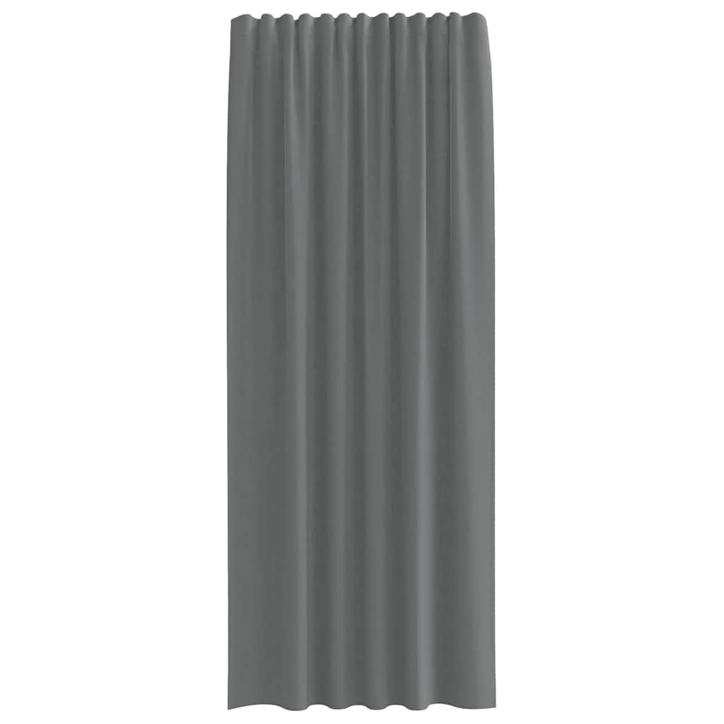 Gordijnen voile met lussen 2 st 140x225 cm donkergrijs