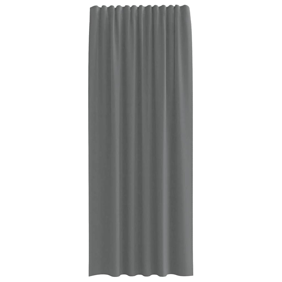 Gordijnen voile met lussen 2 st 140x225 cm donkergrijs
