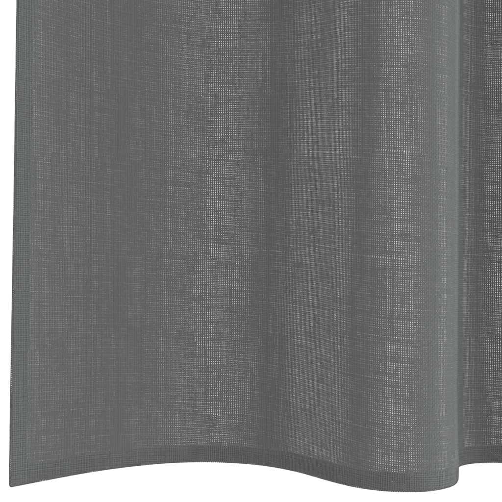 Gordijnen voile met lussen 2 st 140x225 cm donkergrijs