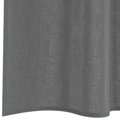 Gordijnen voile met lussen 2 st 140x225 cm donkergrijs