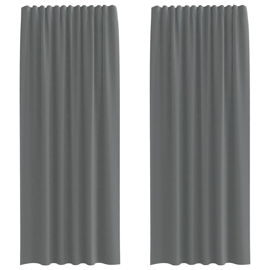 Gordijnen voile met lussen 2 st 140x245 cm donkergrijs